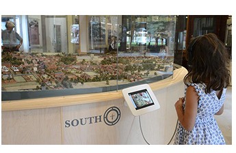 Tablet Kiosk with Child Visitor